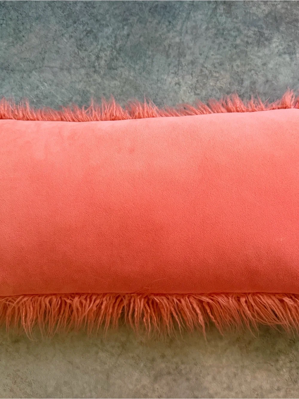 Shaggy Pillow in Coral Pink